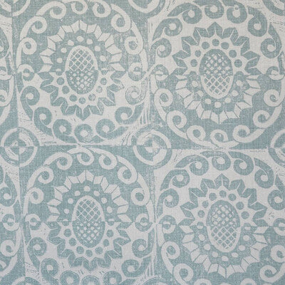 LEE JOFA BFC-3628.3.0 PINEAPPLE ON OATMEAL AQUA Fabric - Eade's Wallpaper
