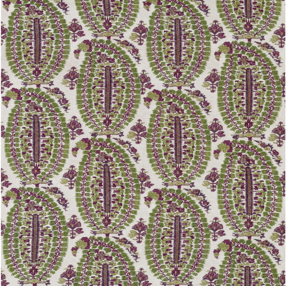 LEE JOFA BFC-3660.103.0 ANOUSHKA PLUM/GREEN Fabric - Eade's Wallpaper