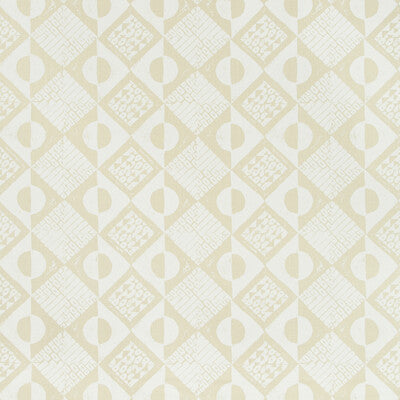 LEE JOFA BFC-3666.1.0 CIRCLES AND SQUARES OFF WHITE Fabric - Eade's Wallpaper