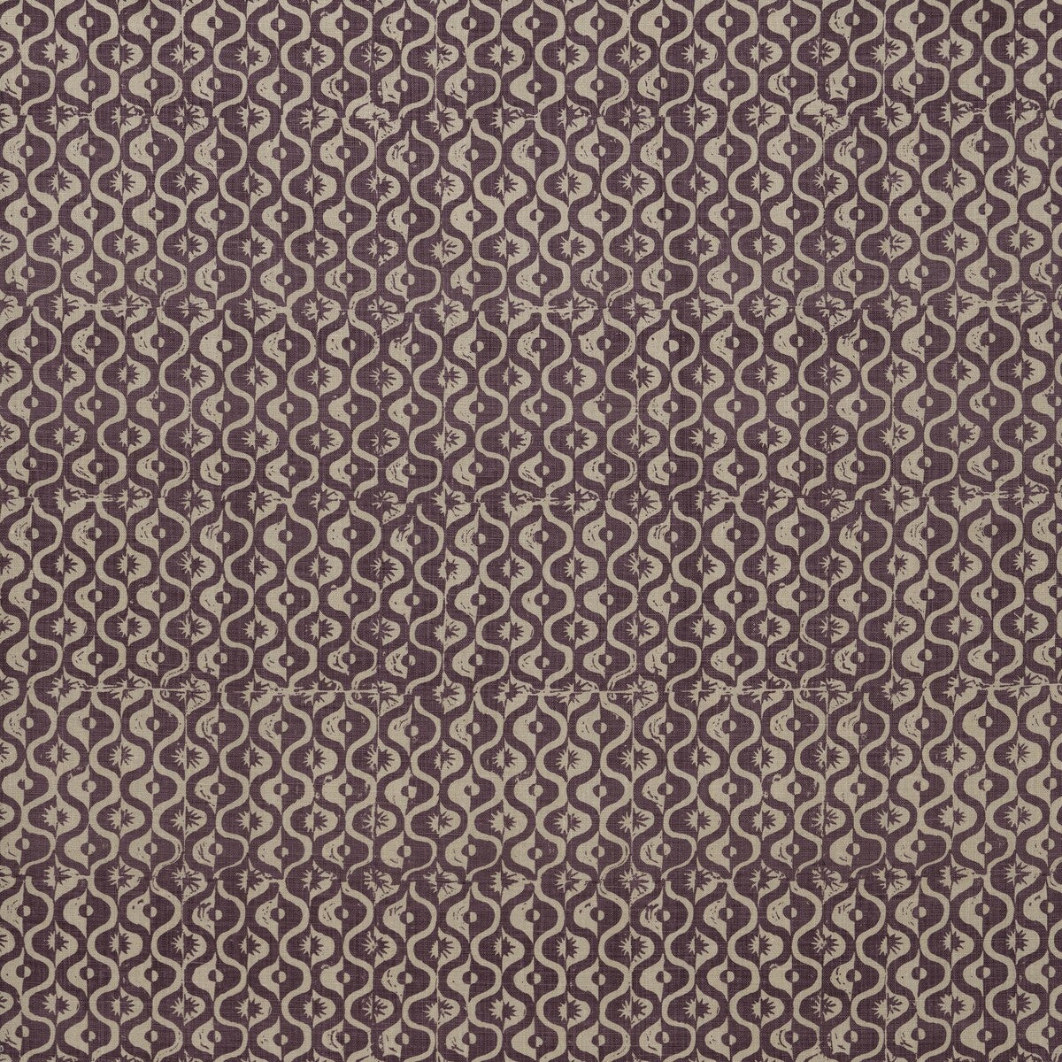 LEE JOFA BFC-3669.909.0 SMALL MEDALLION AUBERGINE Fabric - Eade's Wallpaper