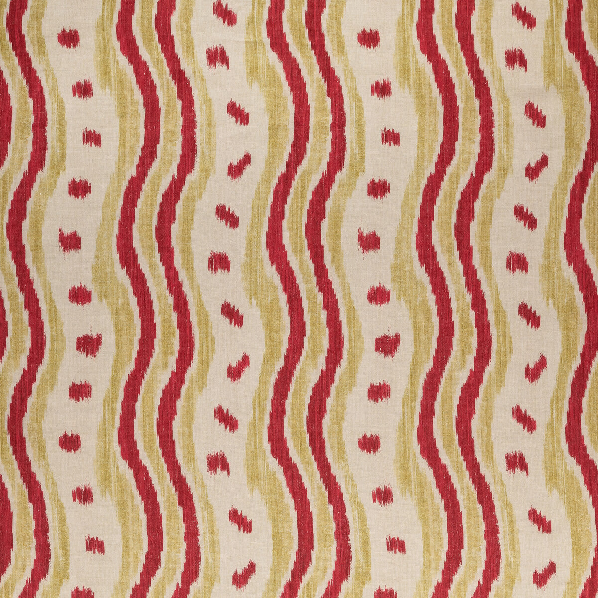 LEE JOFA BFC-3687.319.0 IKAT STRIPE RED/GREEN Fabric - Eade's Wallpaper