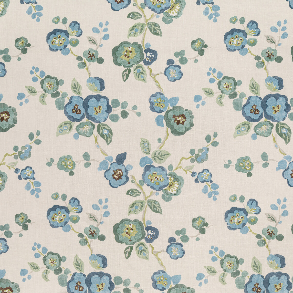 LEE JOFA BFC-3705.523.0 HANA BLUE GREEN Fabric - Eade's Wallpaper