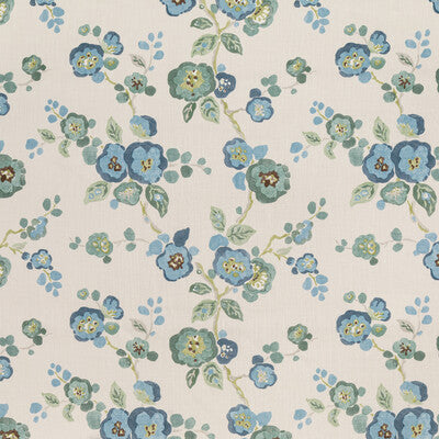 LEE JOFA BFC-3705.523.0 HANA BLUE GREEN Fabric - Eade's Wallpaper