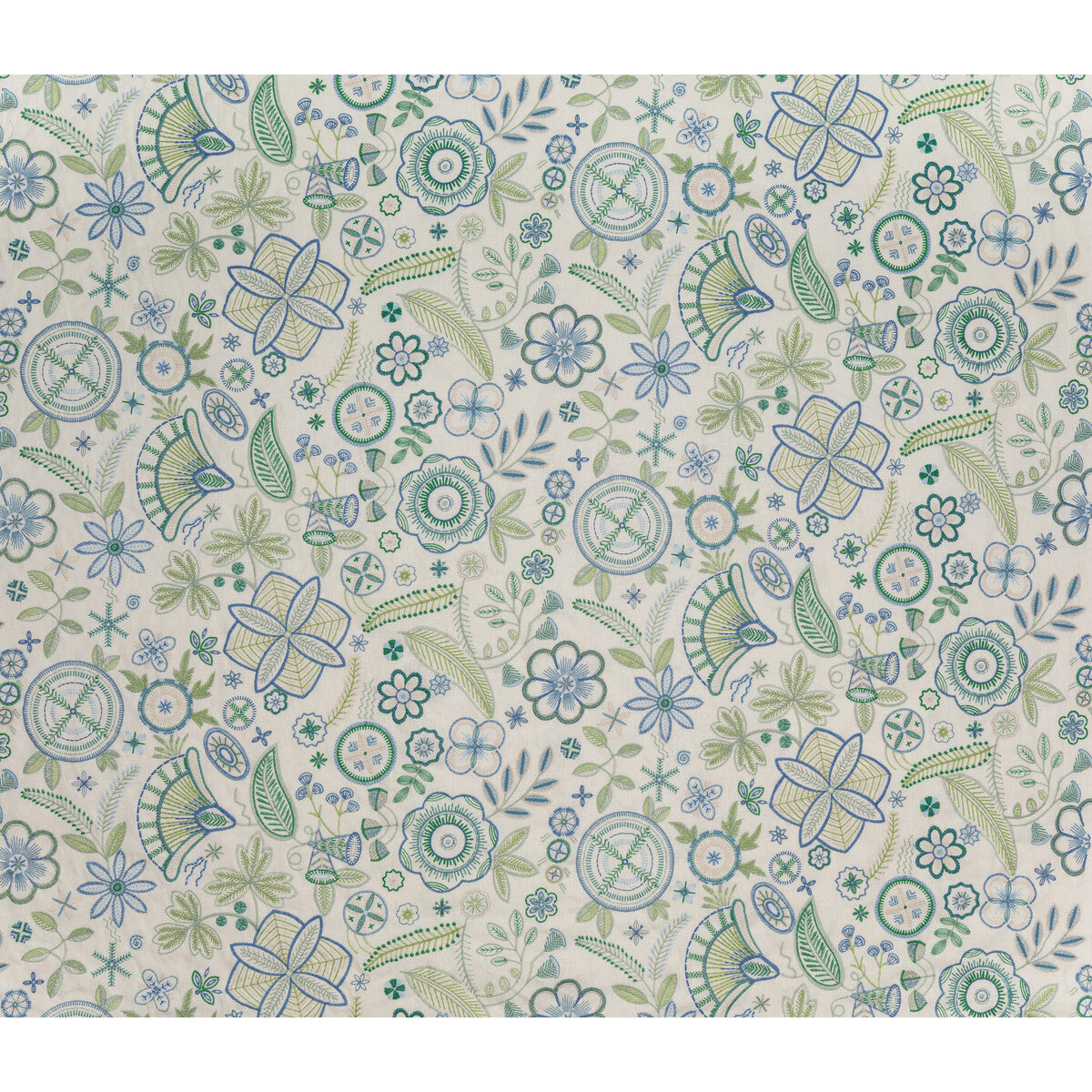 LEE JOFA BFC-3710.523.0 EDEN BLUE GREEN Fabric - Eade's Wallpaper
