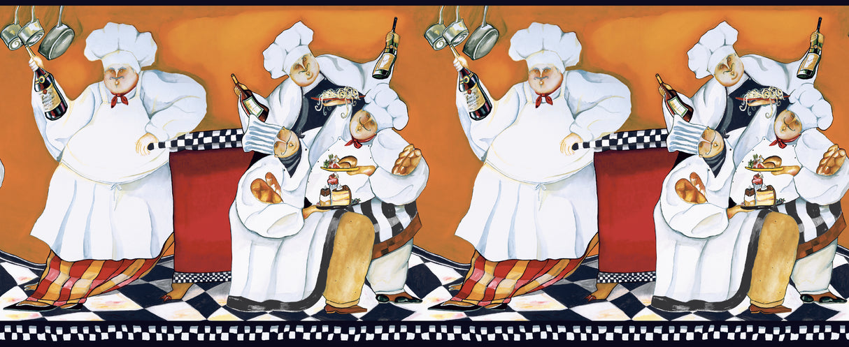 York BG1680BD Chef's a Cookin Orange & Black Border