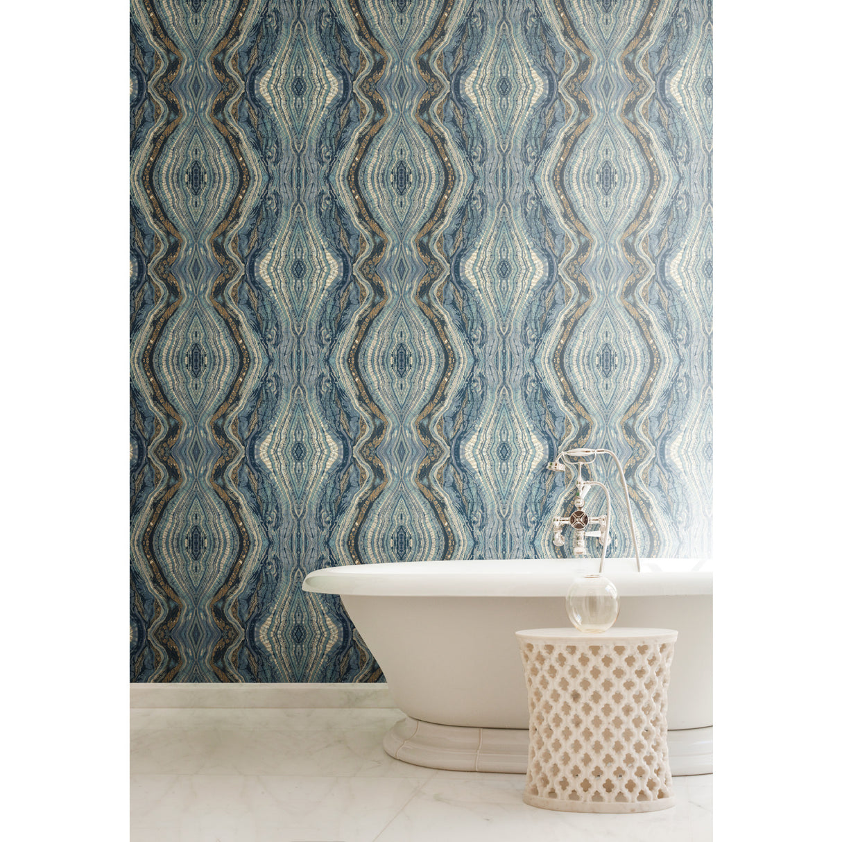 York BH8398 Kaleidoscope Blue Wallpaper