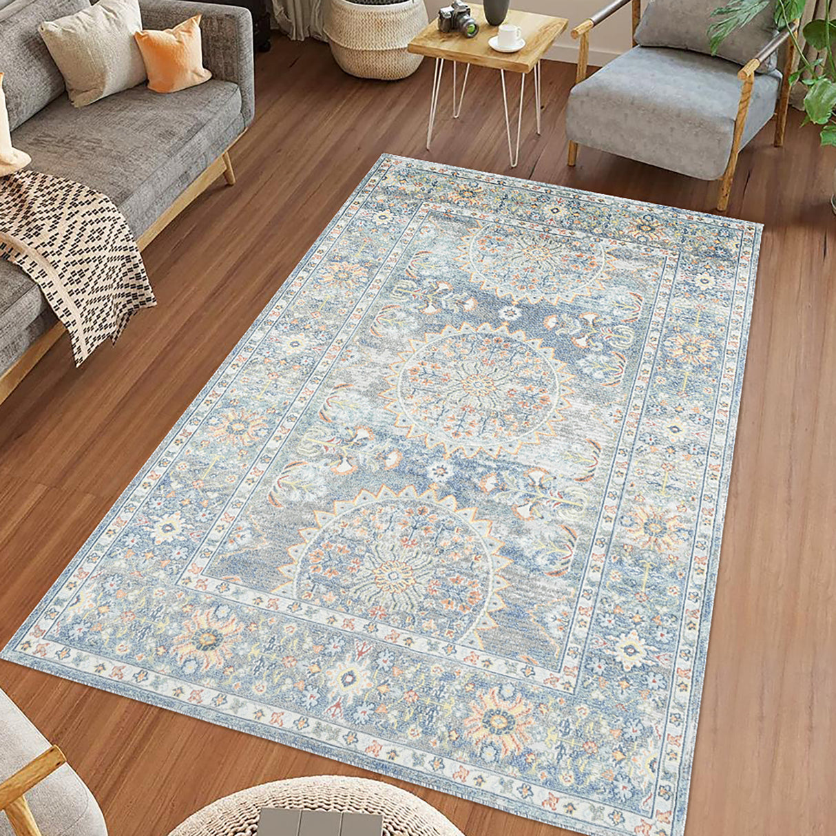 Amer Rugs BHM-7 Bohemian Transitional Bordered Area Rug