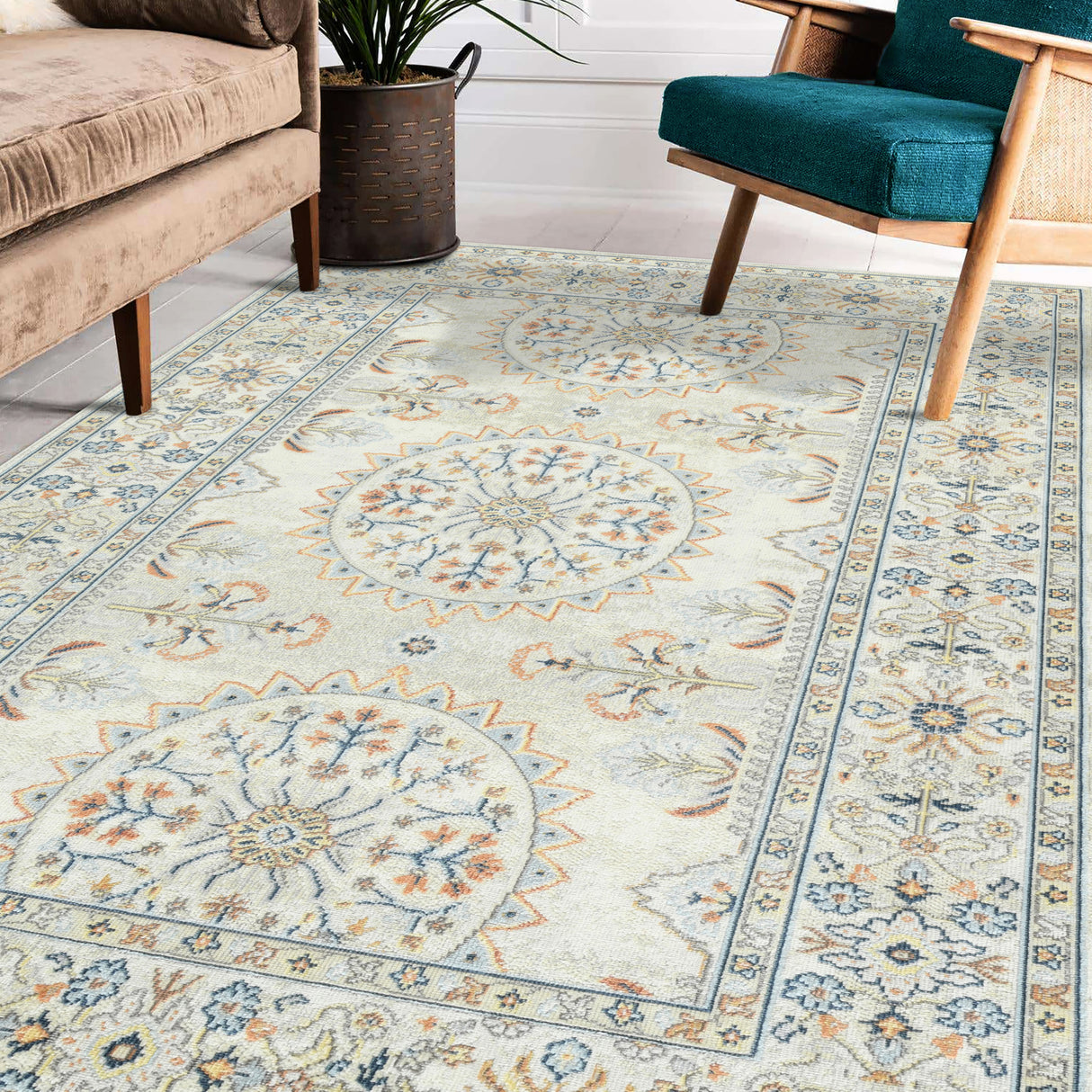 Amer Rugs BHM-8 Bohemian Transitional Bordered Area Rug