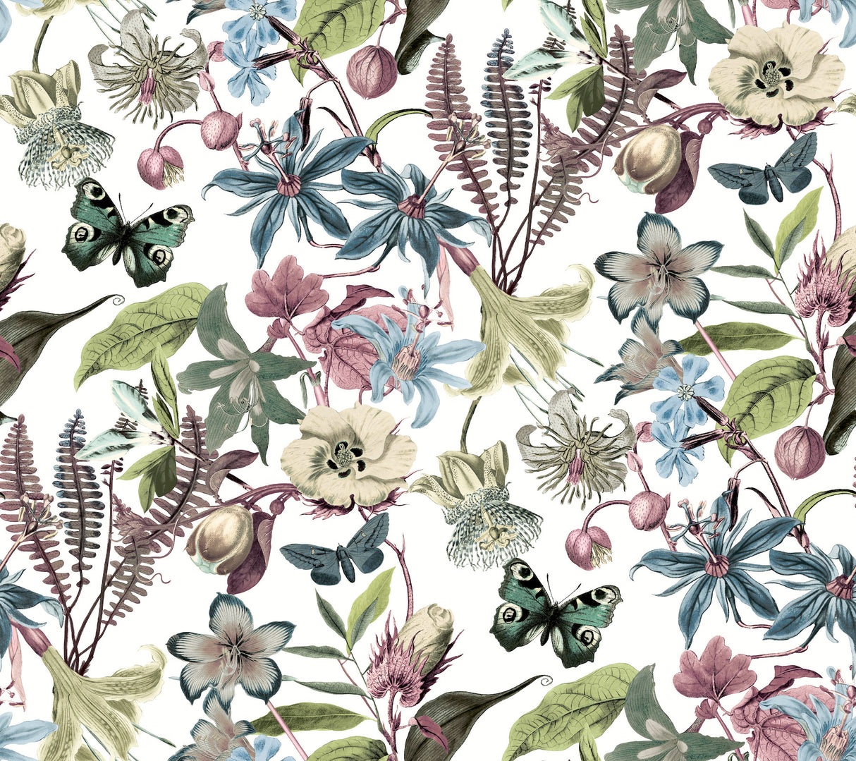 York BL1721 Butterfly House White & Fuchsia Wallpaper