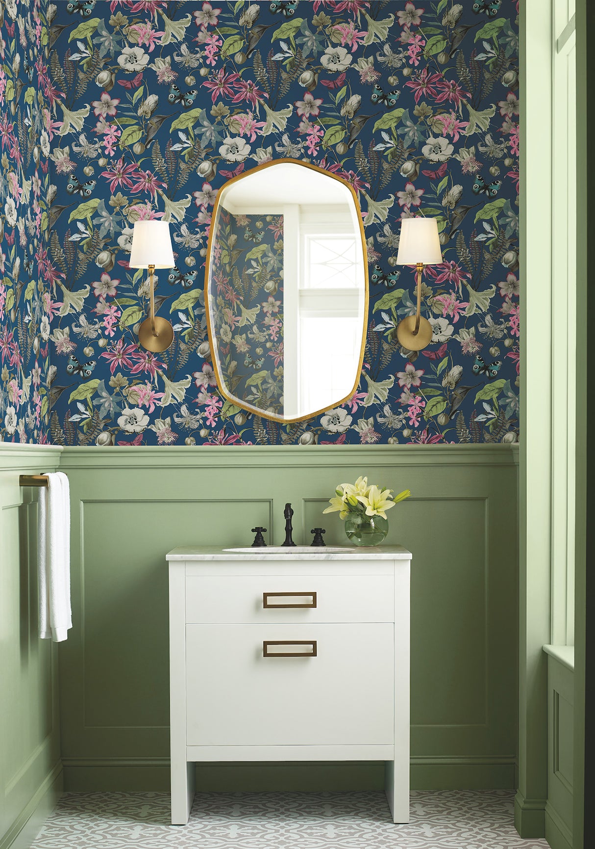 York BL1723 Butterfly House Navy Wallpaper