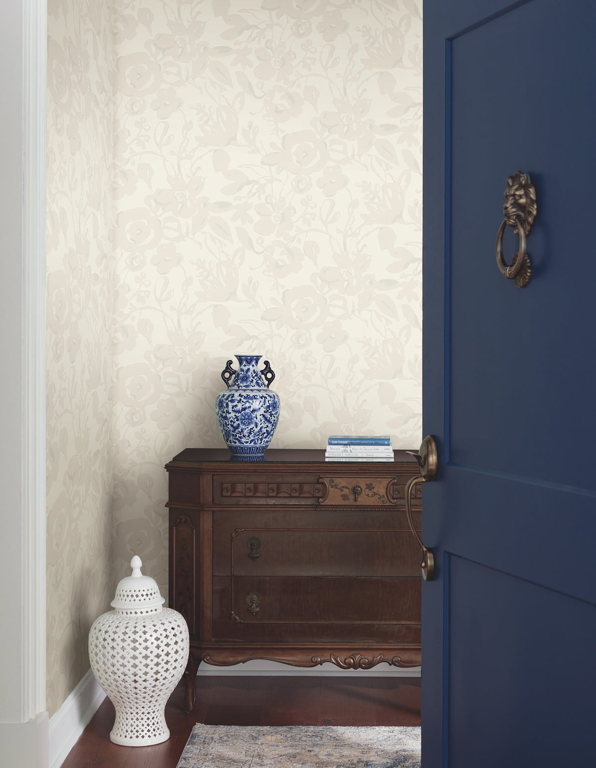 York BL1734 Brushstroke Floral Pearl Wallpaper