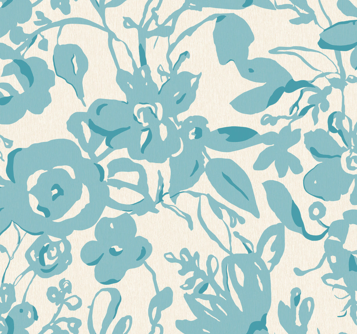 York BL1736 Brushstroke Floral Aqua Wallpaper