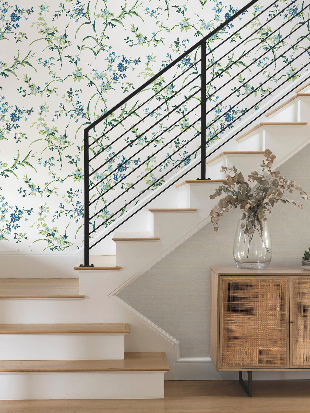 York BL1744 Blossom Branches White & Blue Wallpaper