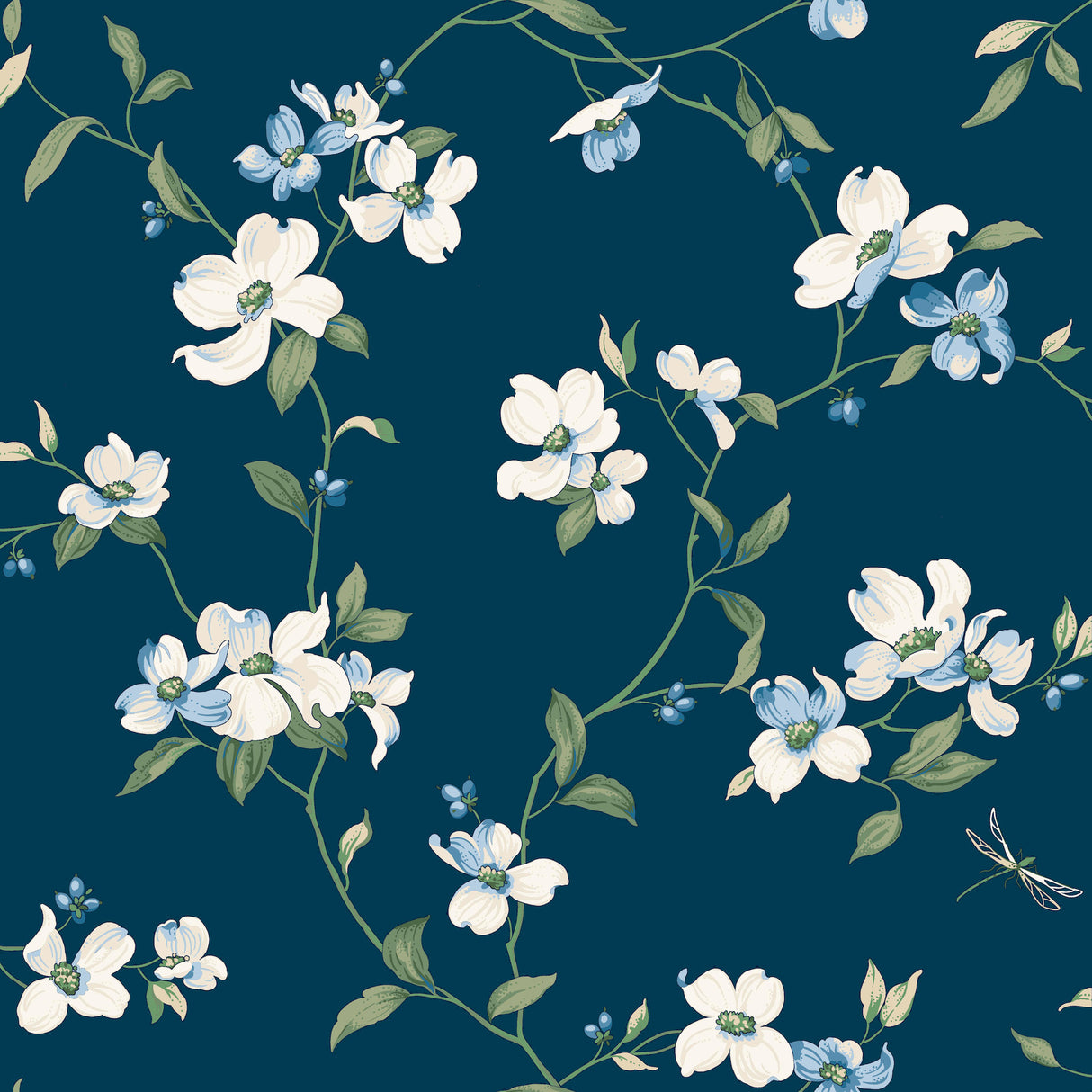 York BL1761 Dogwood Navy Wallpaper