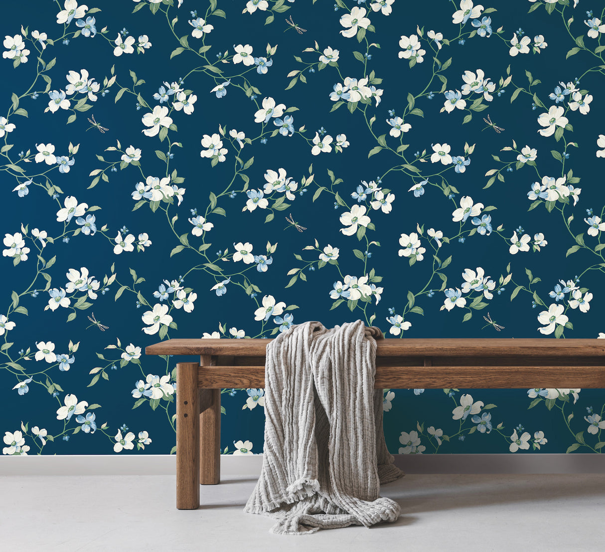 York BL1761 Dogwood Navy Wallpaper