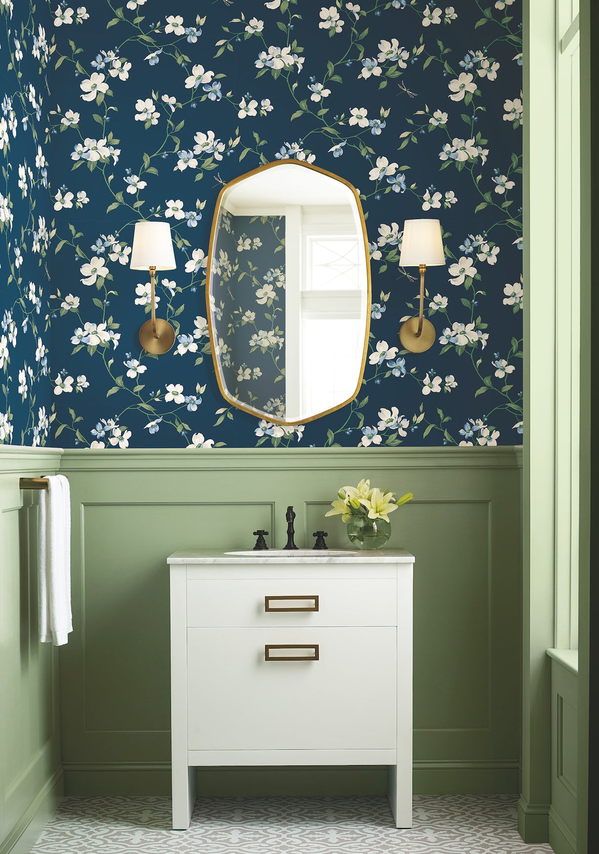 York BL1761 Dogwood Navy Wallpaper