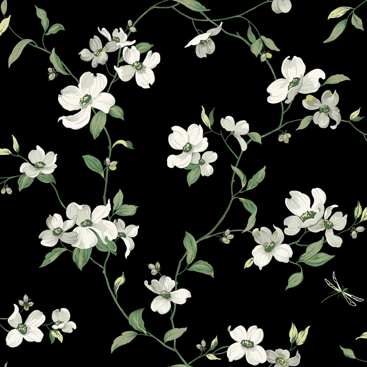 York BL1764 Dogwood Black Wallpaper