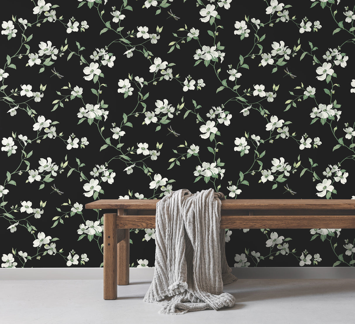 York BL1764 Dogwood Black Wallpaper