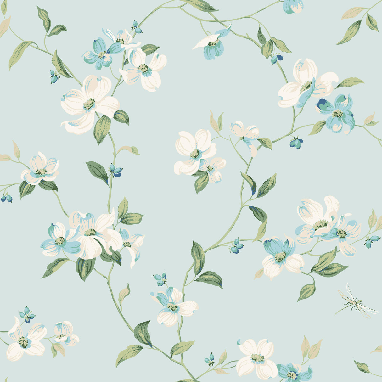 York BL1765 Dogwood Light Blue Wallpaper