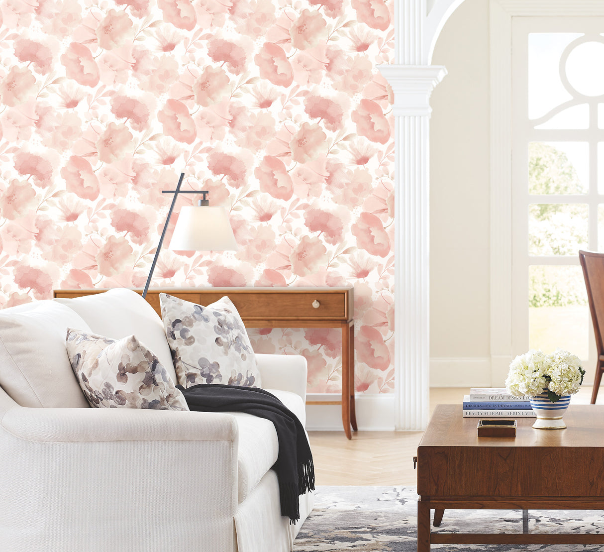 York BL1772 Watercolor Bouquet Blush Wallpaper
