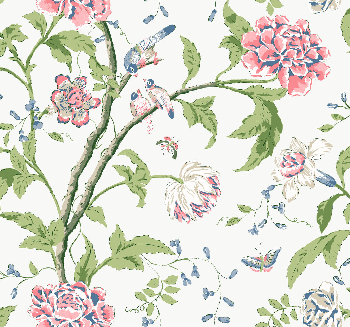 York BL1785 Teahouse Floral White & Blush Wallpaper
