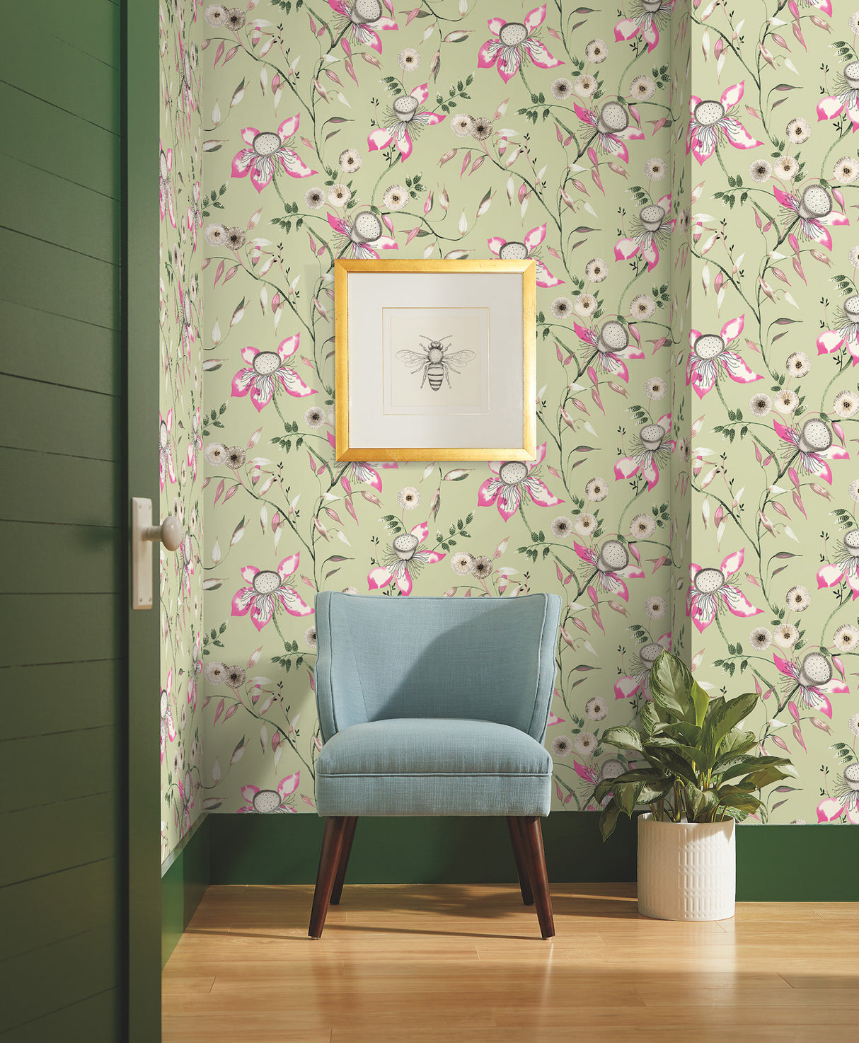 York BL1791 Dream Blossom Light Green Wallpaper