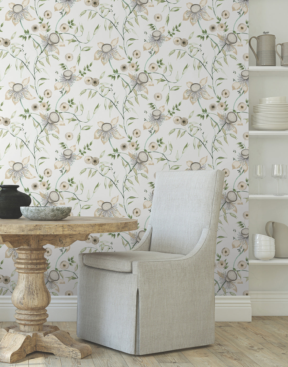 York BL1793 Dream Blossom White & Green Wallpaper