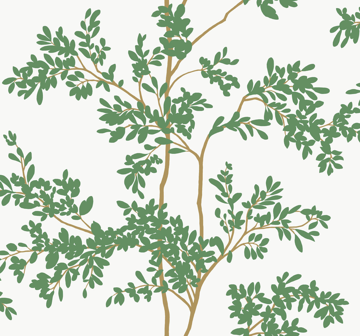 York BL1801 Lunaria Silhouette White & Green Wallpaper