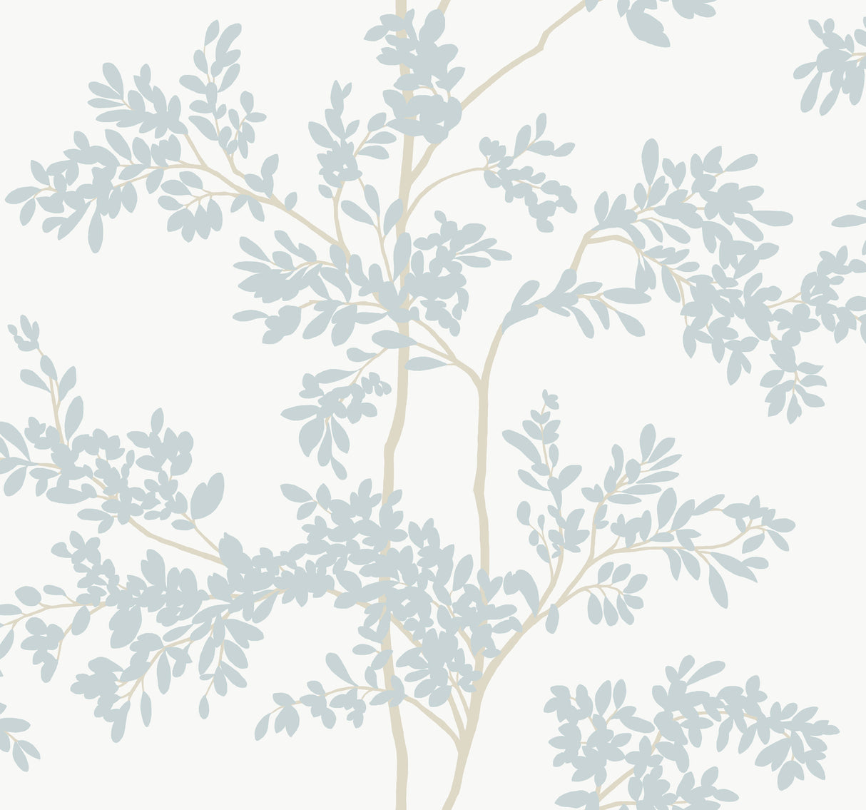 York BL1802 Lunaria Silhouette White & Cloud Blue Wallpaper