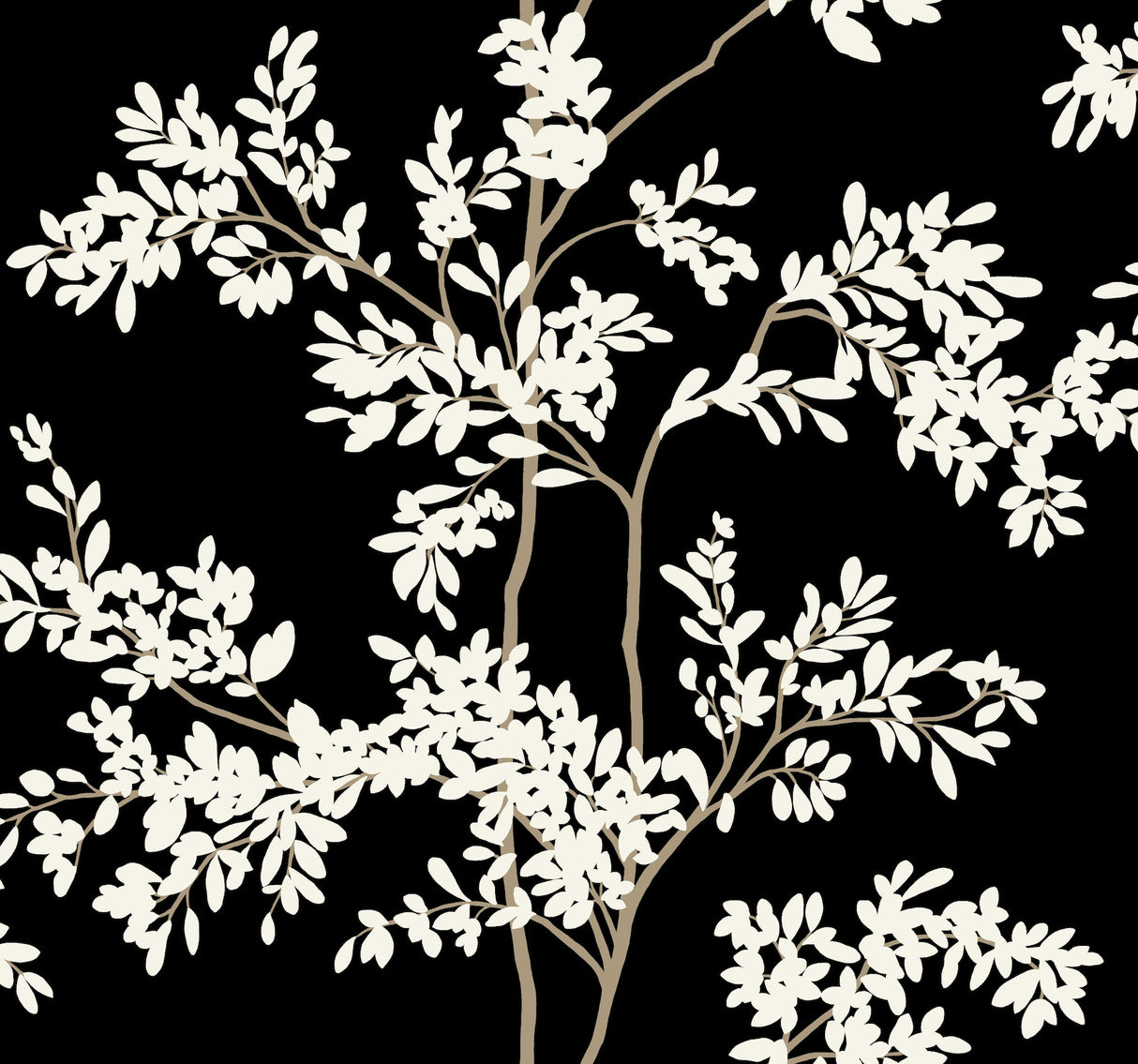 York BL1804 Lunaria Silhouette Black & White Wallpaper