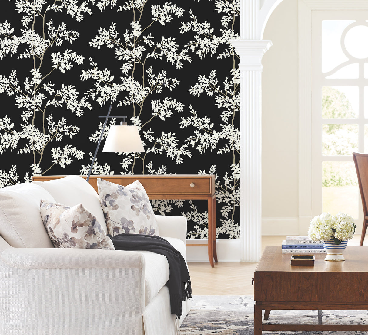 York BL1804 Lunaria Silhouette Black & White Wallpaper