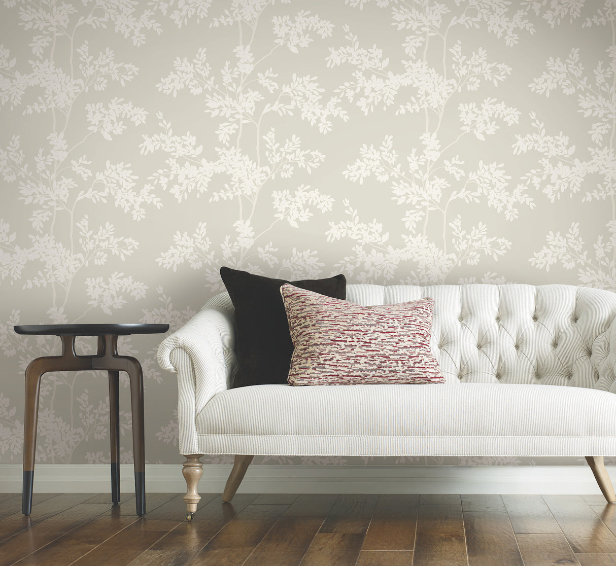York BL1805 Lunaria Silhouette Light Taupe & White Wallpaper
