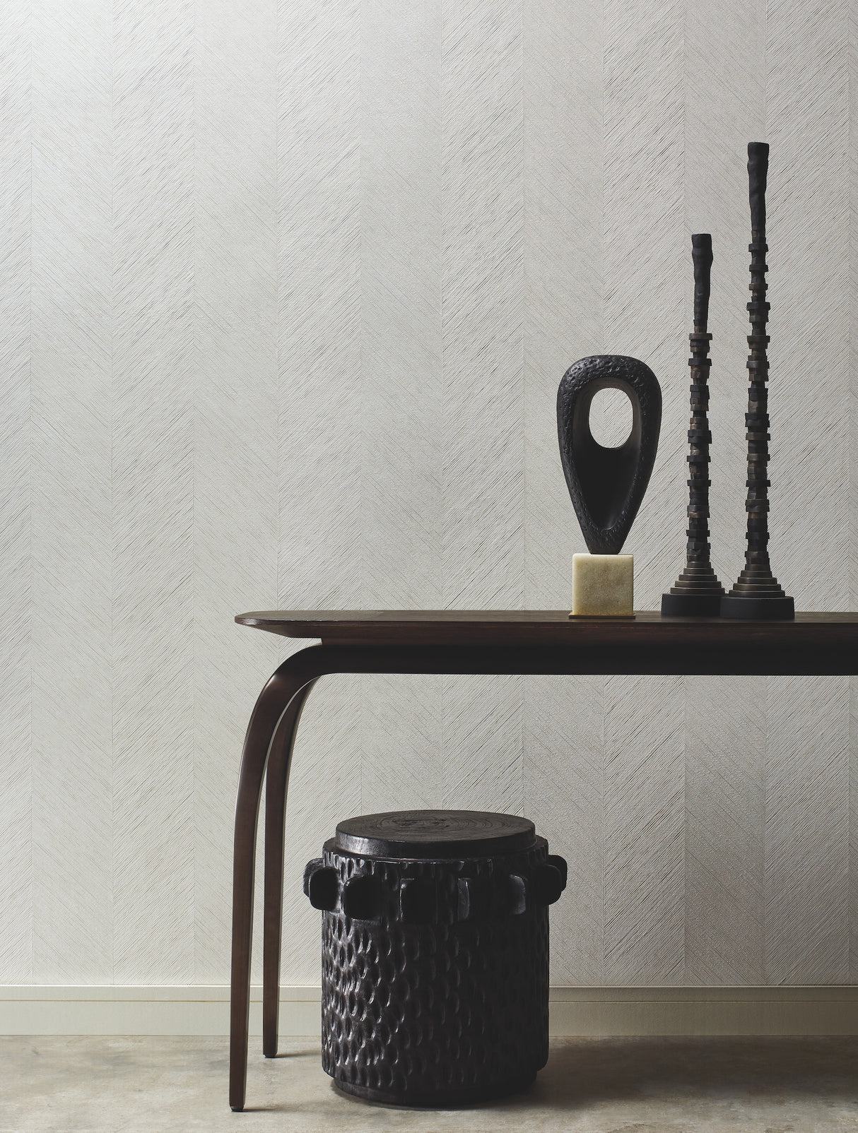 York BO6603 Chevron Grey Metallic Wallpaper