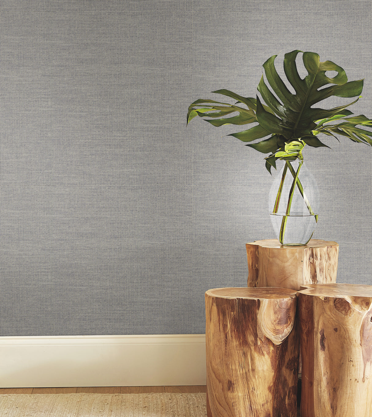 York BO6613 Paper & Thread Weave Blue Wallpaper