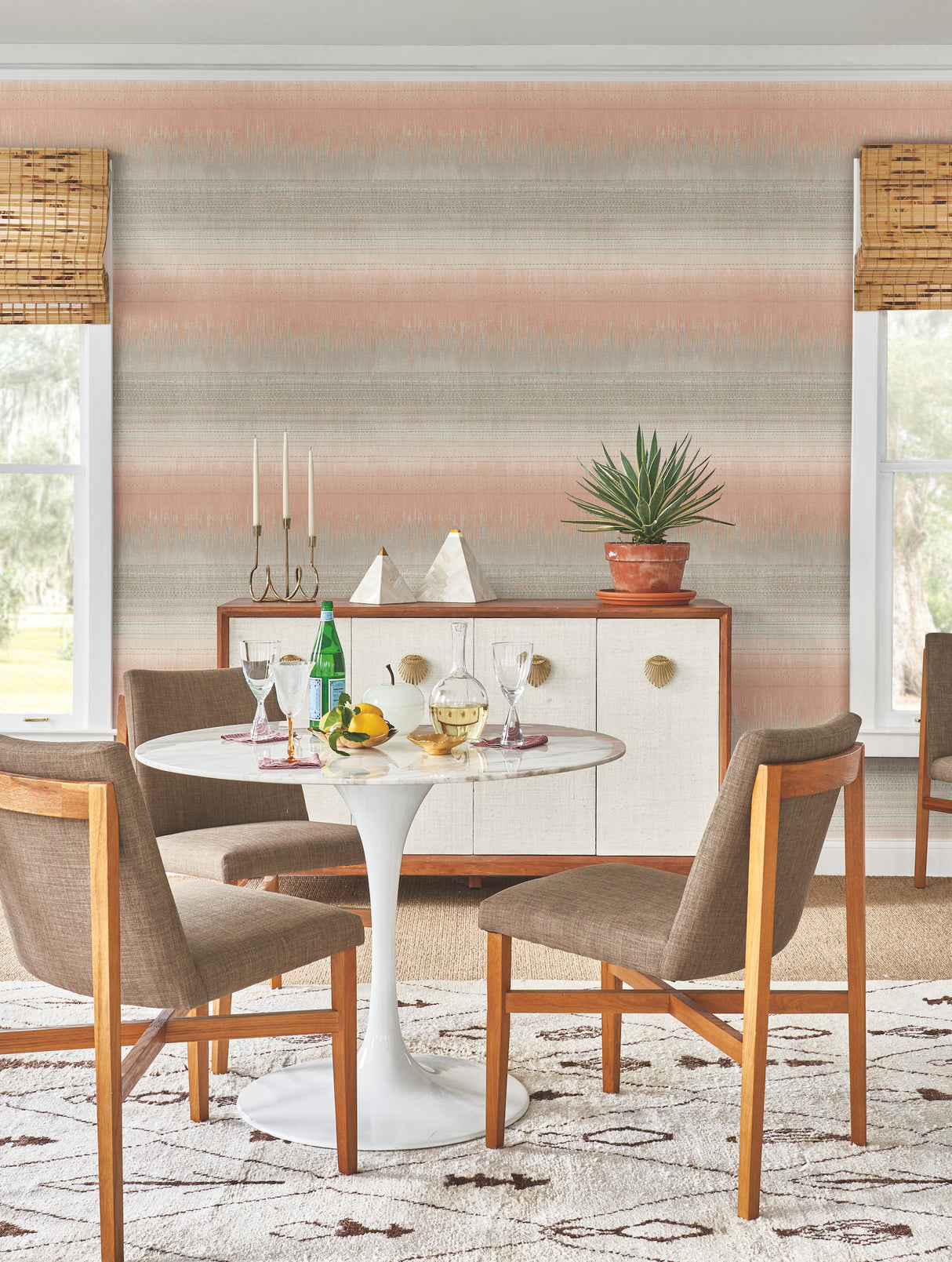 York BO6621 Desert Textile Pink Wallpaper