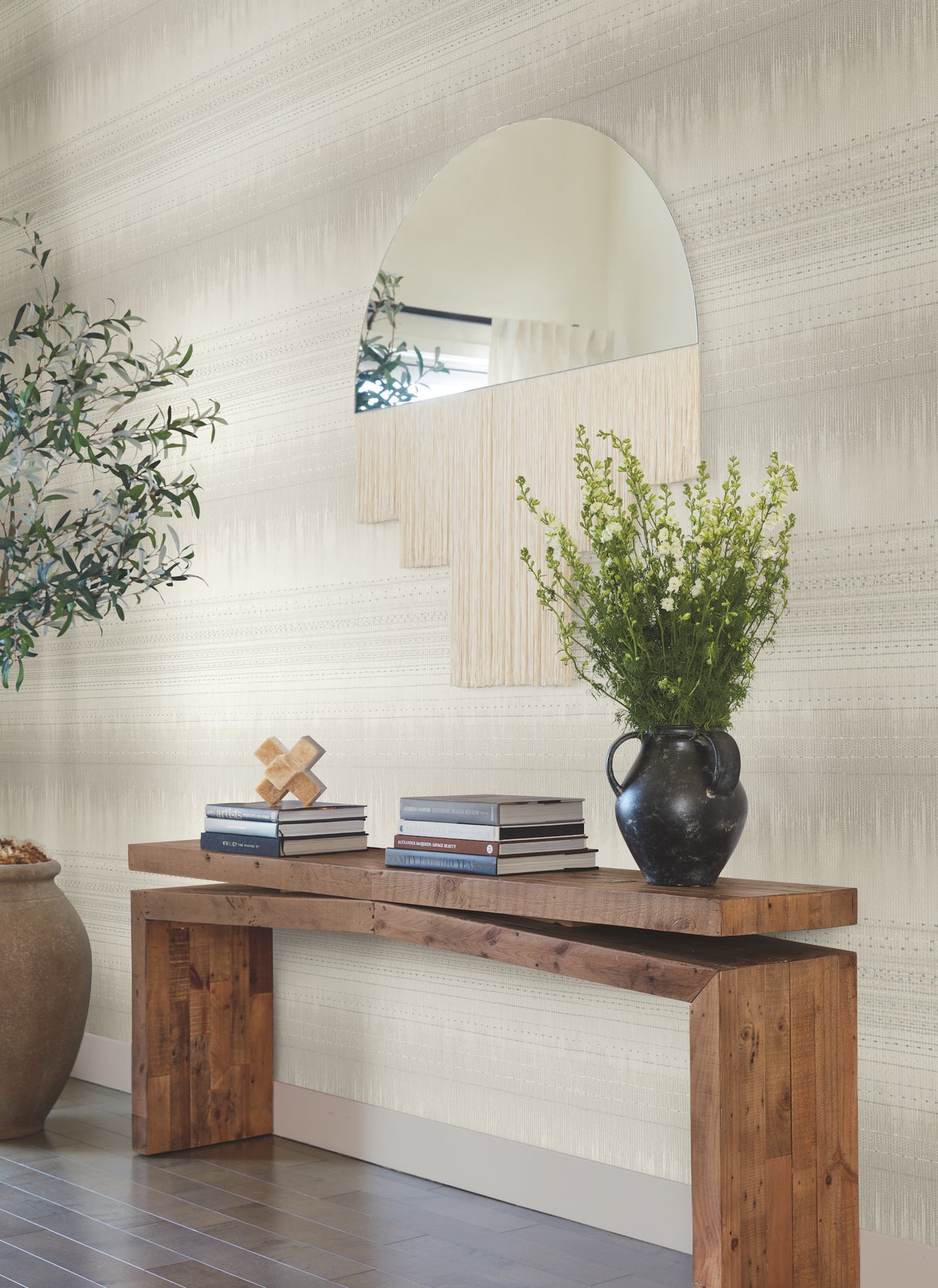 York BO6623 Desert Textile White Wallpaper