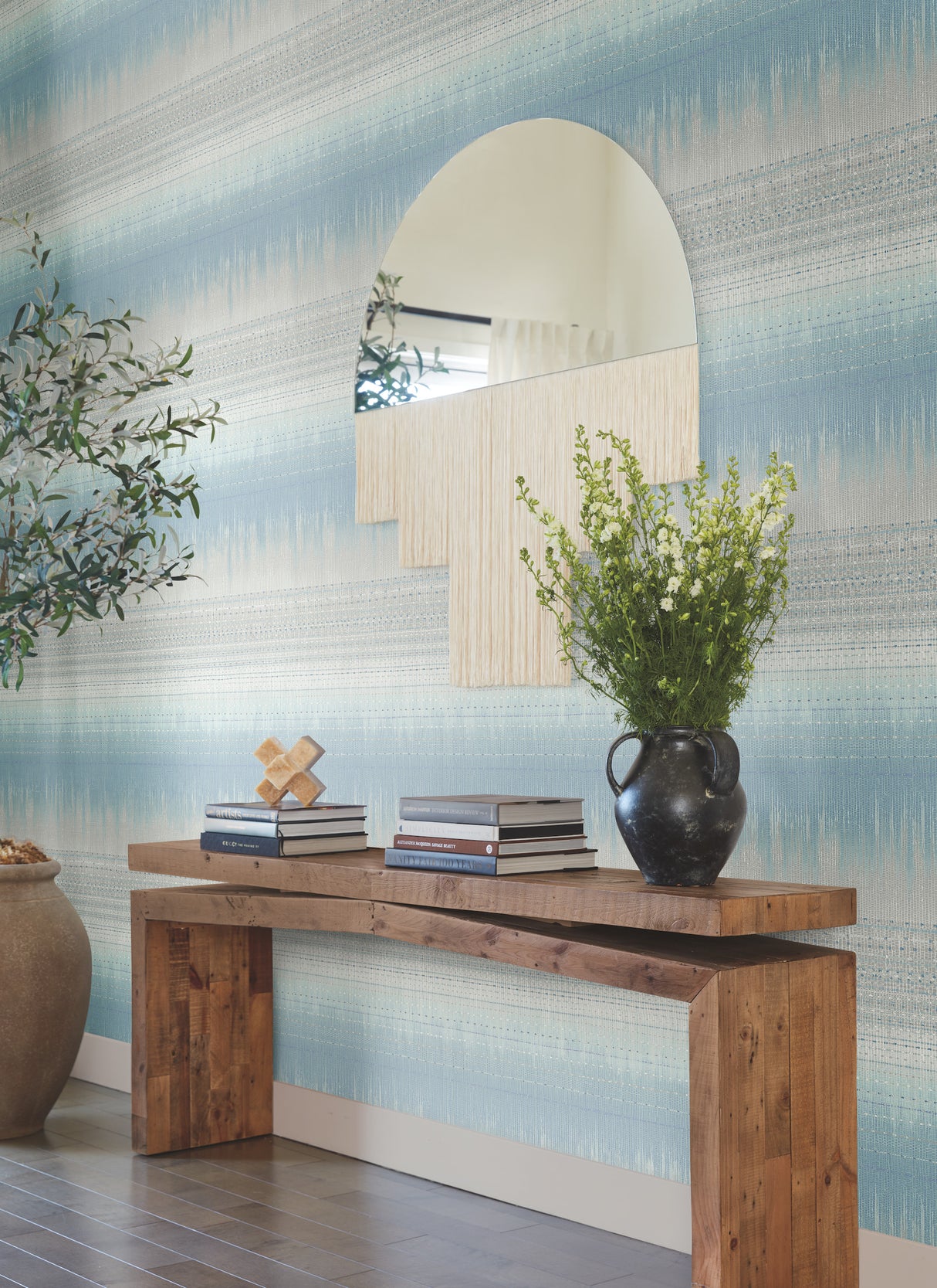 York BO6625 Desert Textile Blue Wallpaper