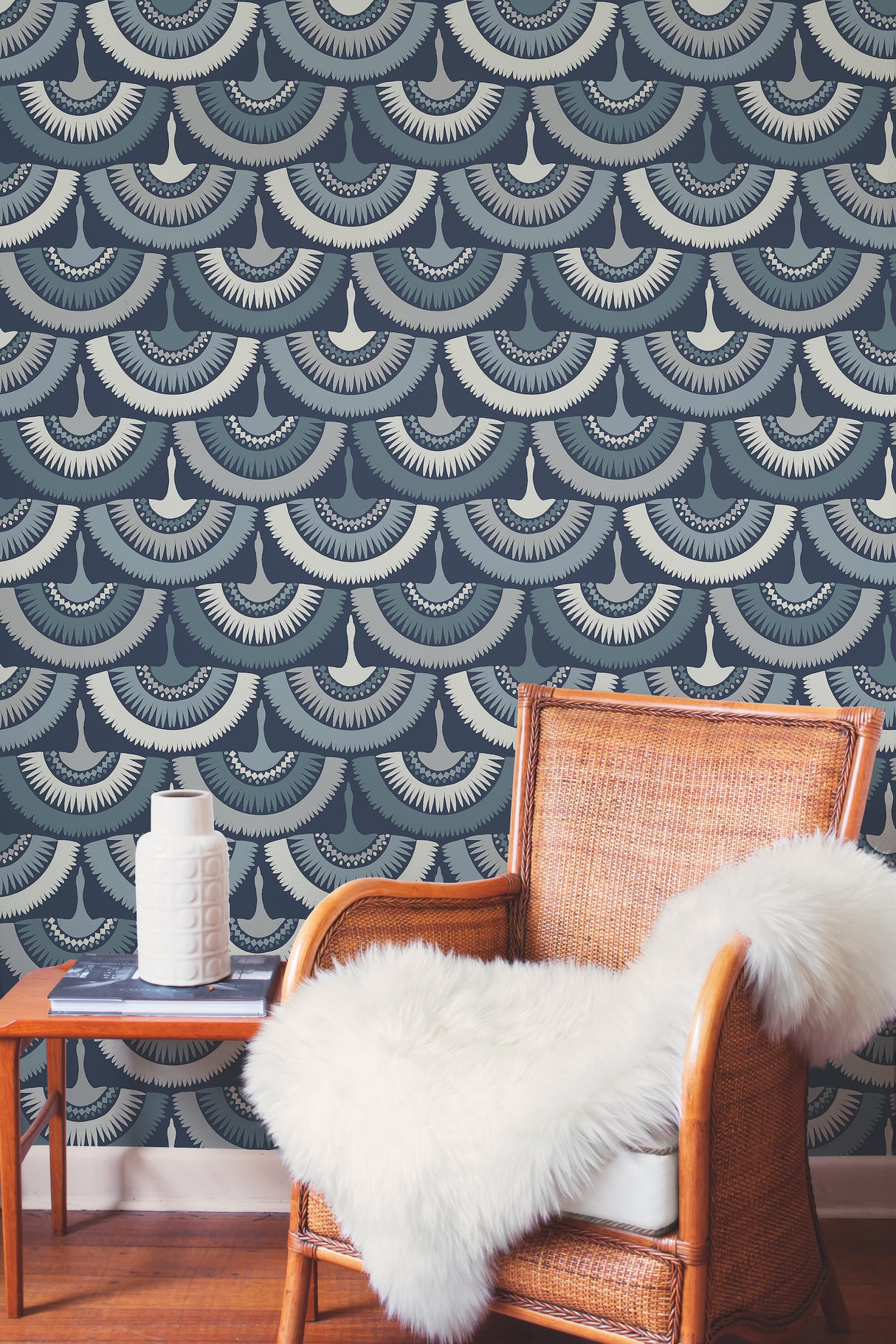 York BO6642 Feather & Fringe Blue Wallpaper