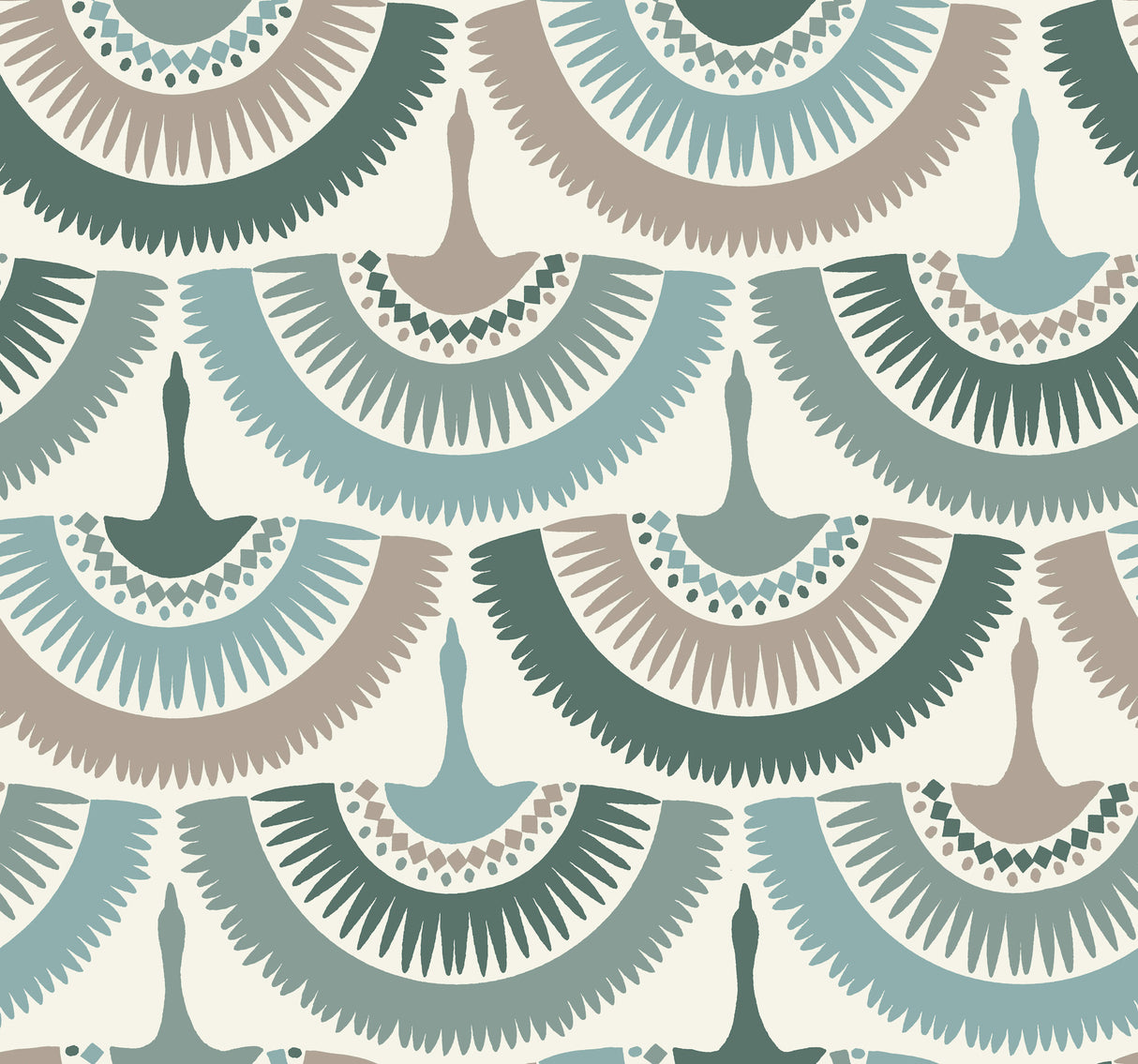 York BO6644 Feather & Fringe Green Wallpaper