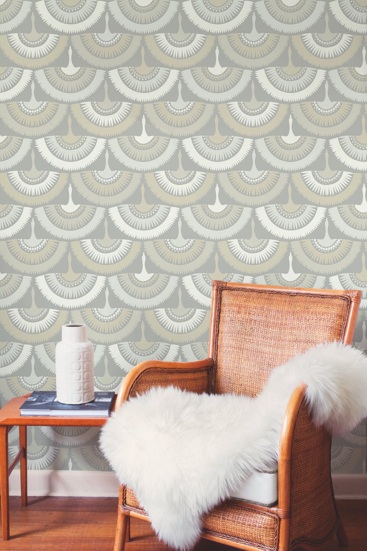 York BO6645 Feather & Fringe Grey Wallpaper