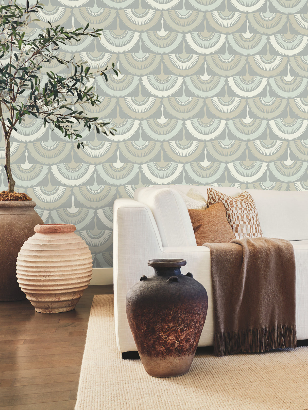 York BO6645 Feather & Fringe Grey Wallpaper