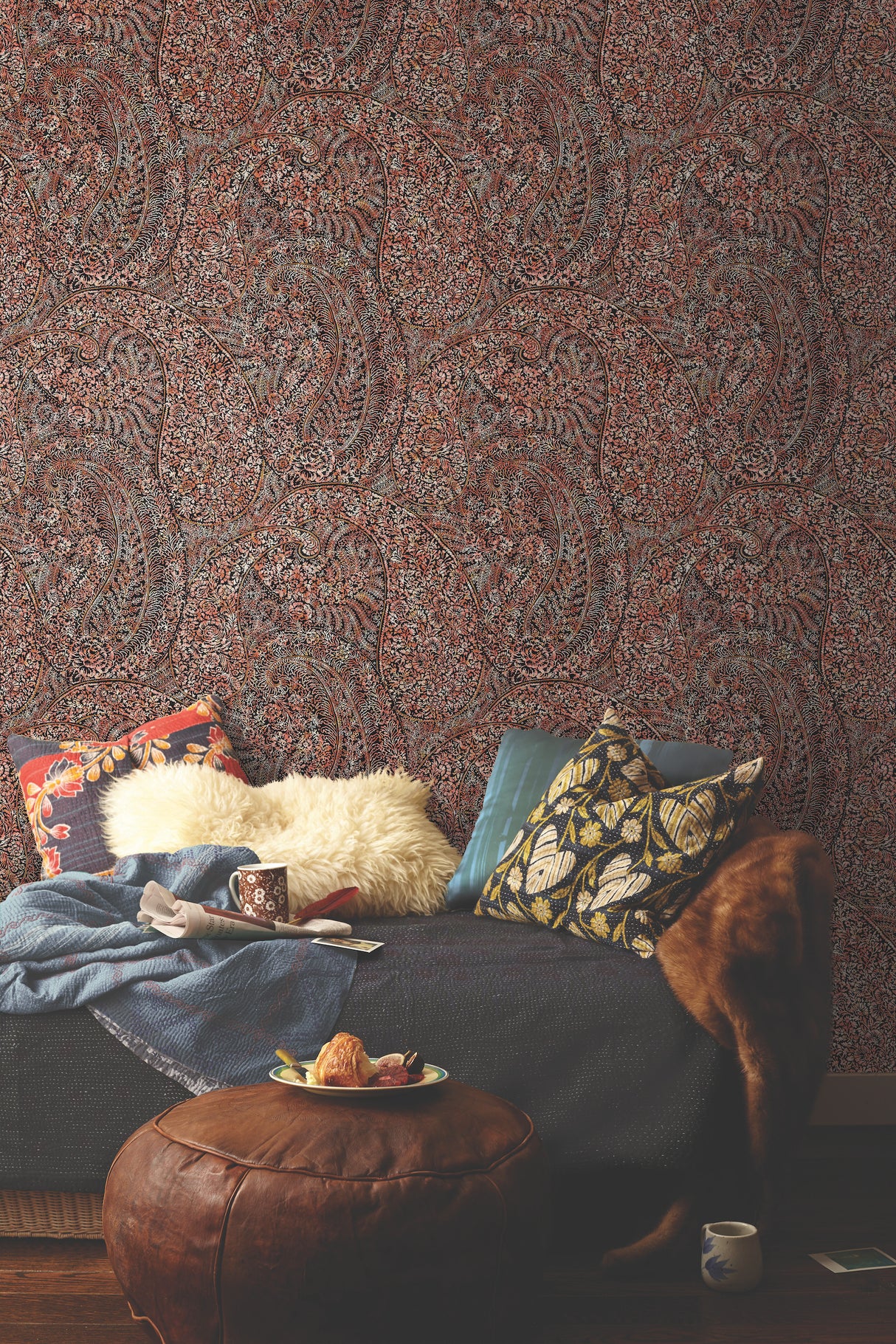 York BO6651 Kashmir Dreams Paisley Red Wallpaper