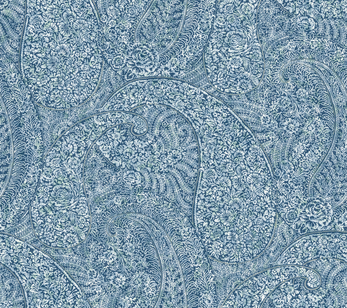 York BO6655 Kashmir Dreams Paisley Blue Wallpaper
