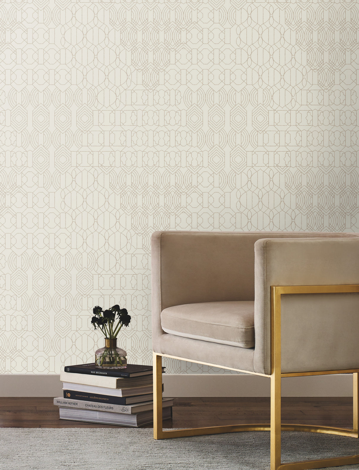 York BO6672 Modern Chandelier Cream Wallpaper