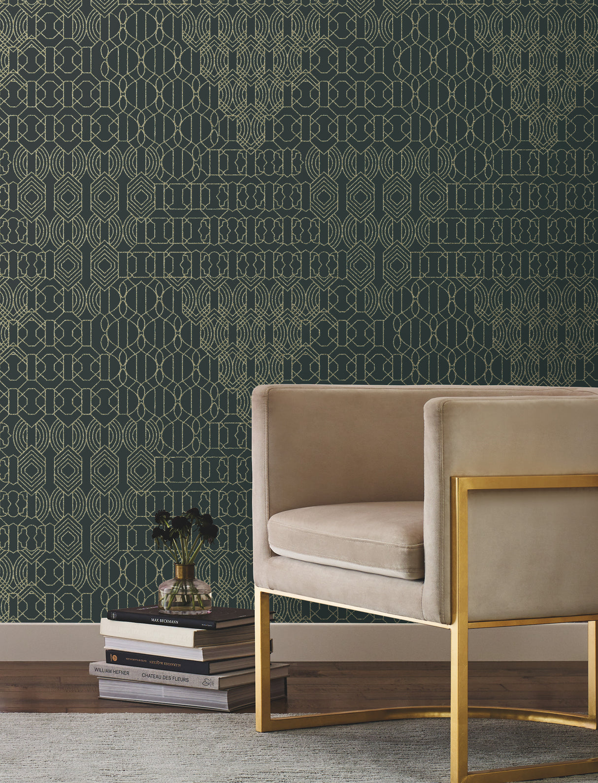 York BO6673 Modern Chandelier Blue Wallpaper