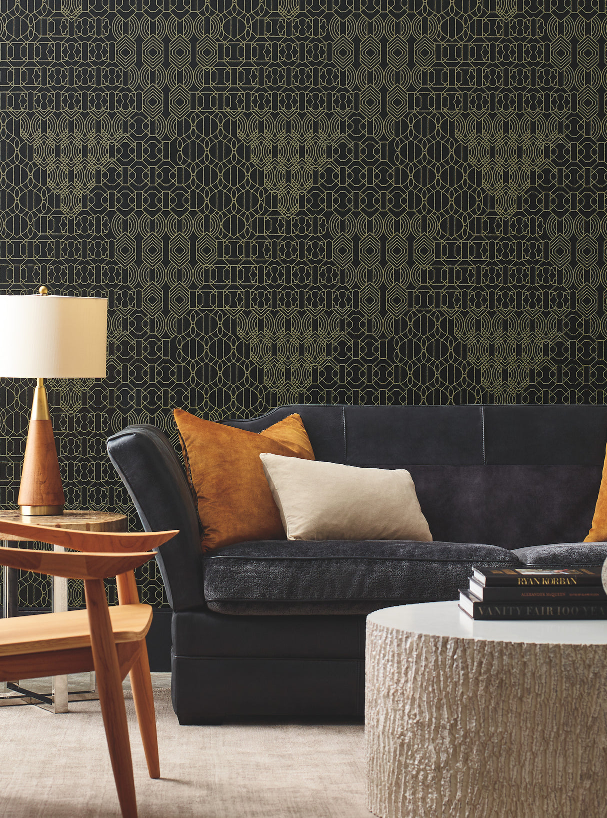 York BO6674 Modern Chandelier Black Wallpaper