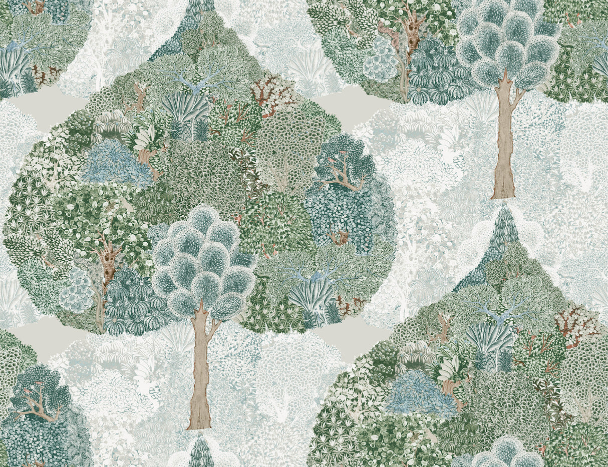 York BO6701 Mystic Forest Green & Teal Wallpaper