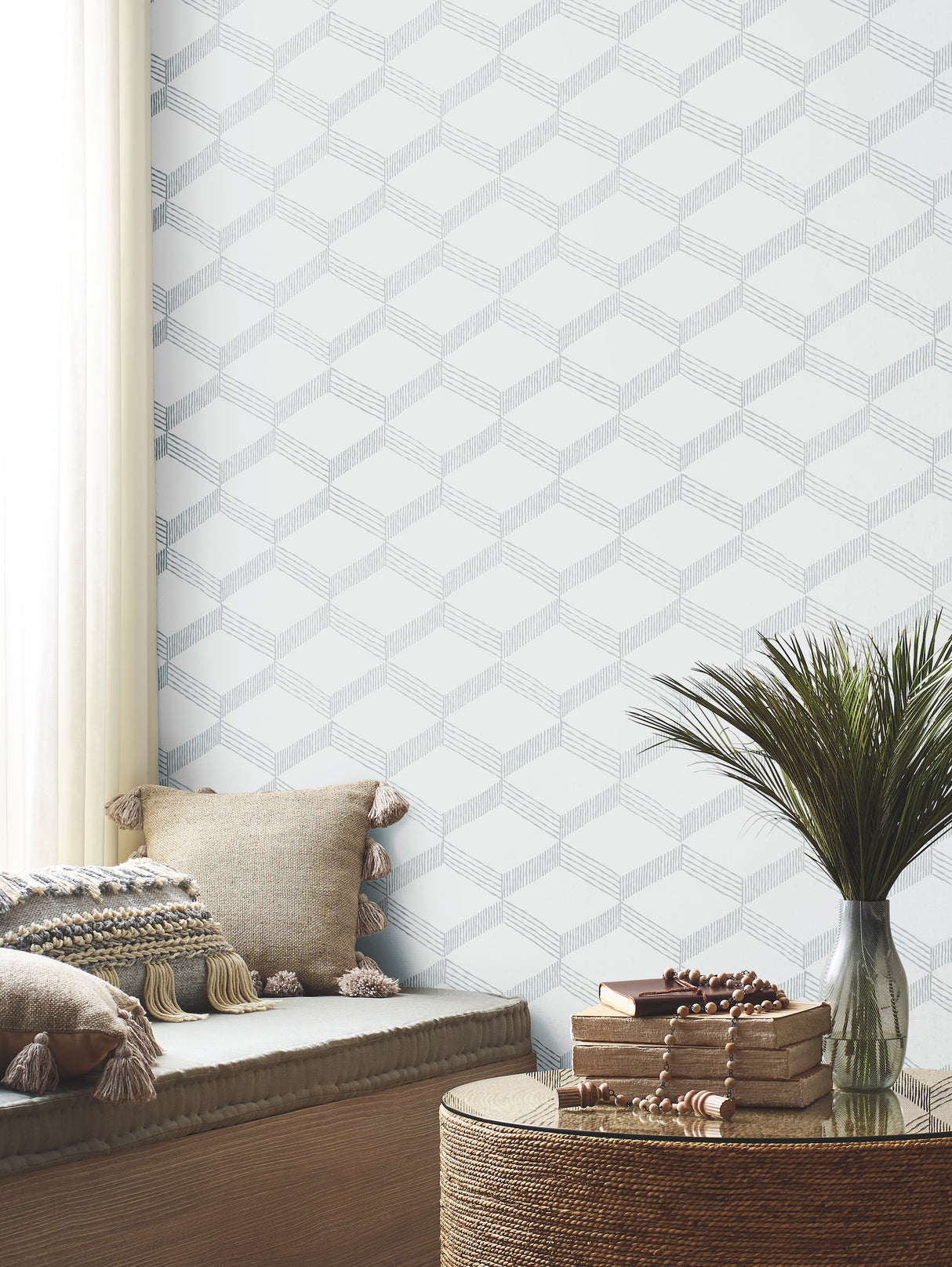 York BO6723 Palisades Paperweave White & Grey Wallpaper