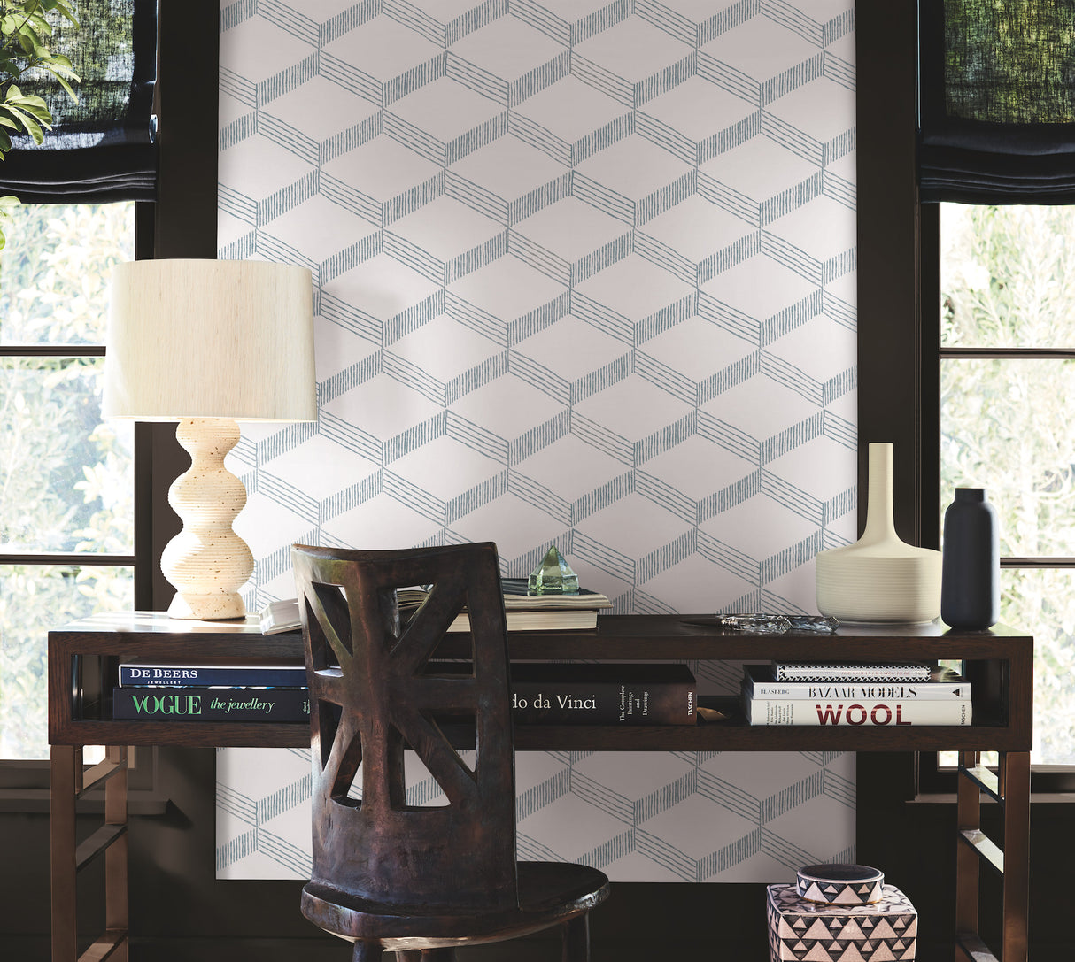 Antonina Vella BO6723 Palisades Paperweave Smokey Blue Wallpaper - Eade's Wallpaper
