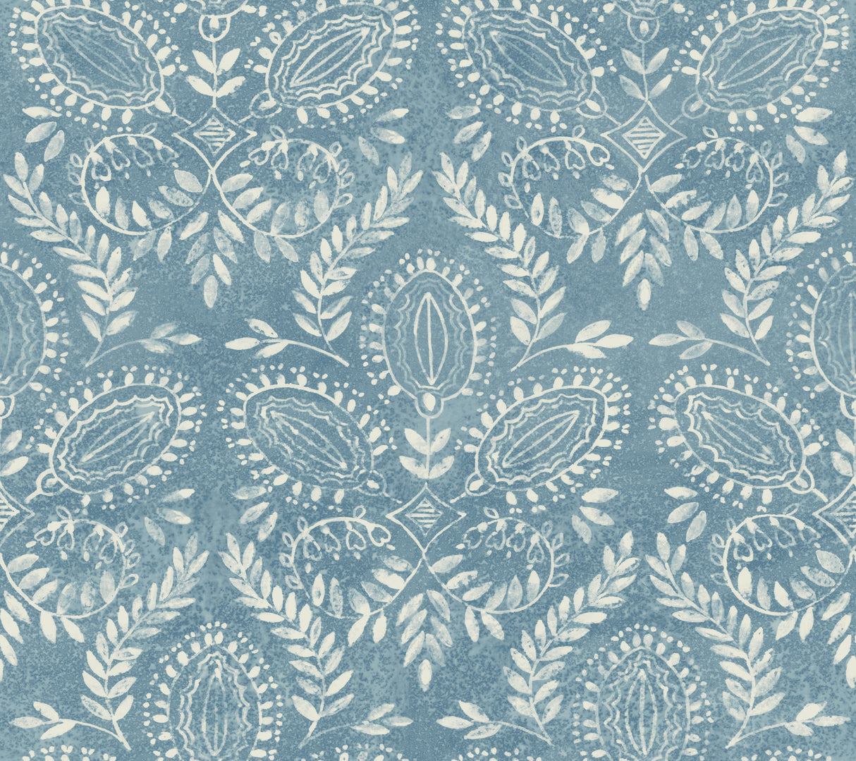 York BO6733 Laurel Damask Blue Wallpaper